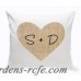 JDS Personalized Gifts Couple Burlap Heart Throw Pillow JMSI2708